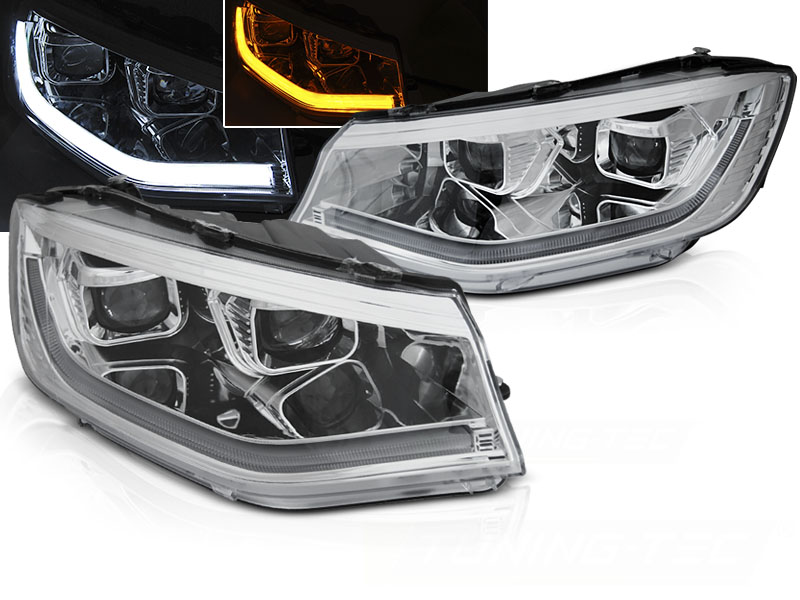 Predné svetlá VW Caddy 20- Dynamic Chrome