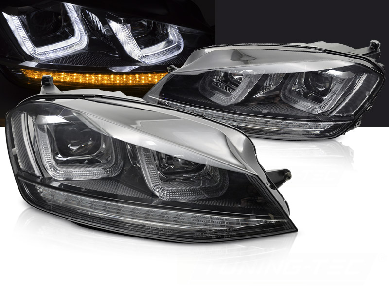 Predné svetlá VW Golf 7 U-Type Line Dynamic Black