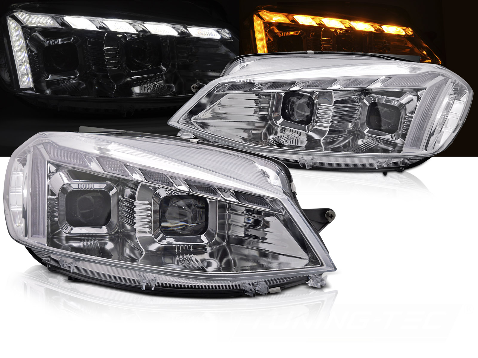 Predné svetlá VW Golf 7 17-19 Full LED Chrome