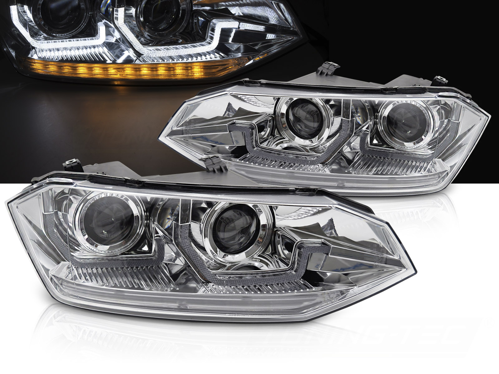 Predné svetlá VW Polo 2G LED Dynamic Chrome