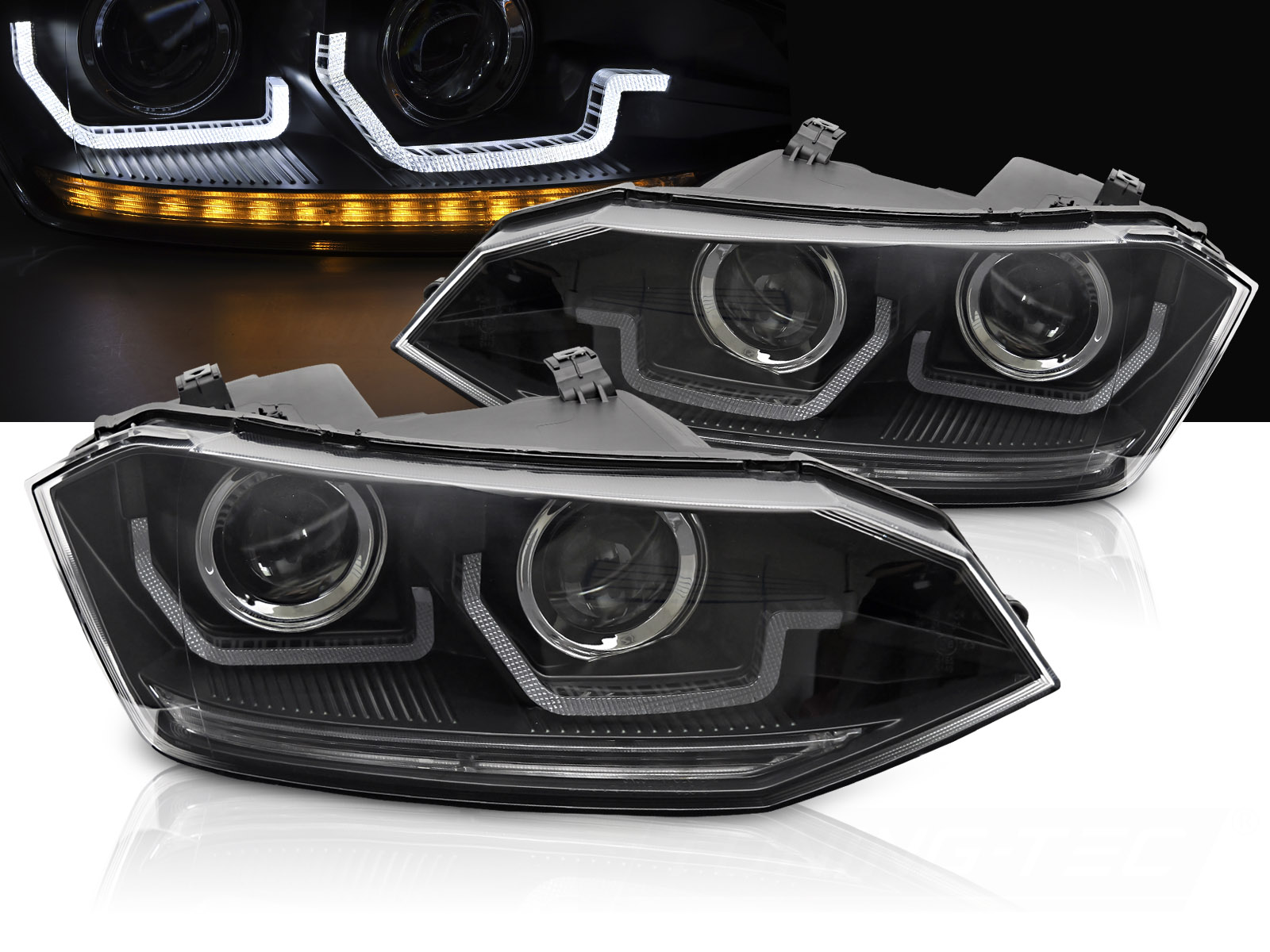 Predné svetlá VW Polo 2G LED Dynamic Black