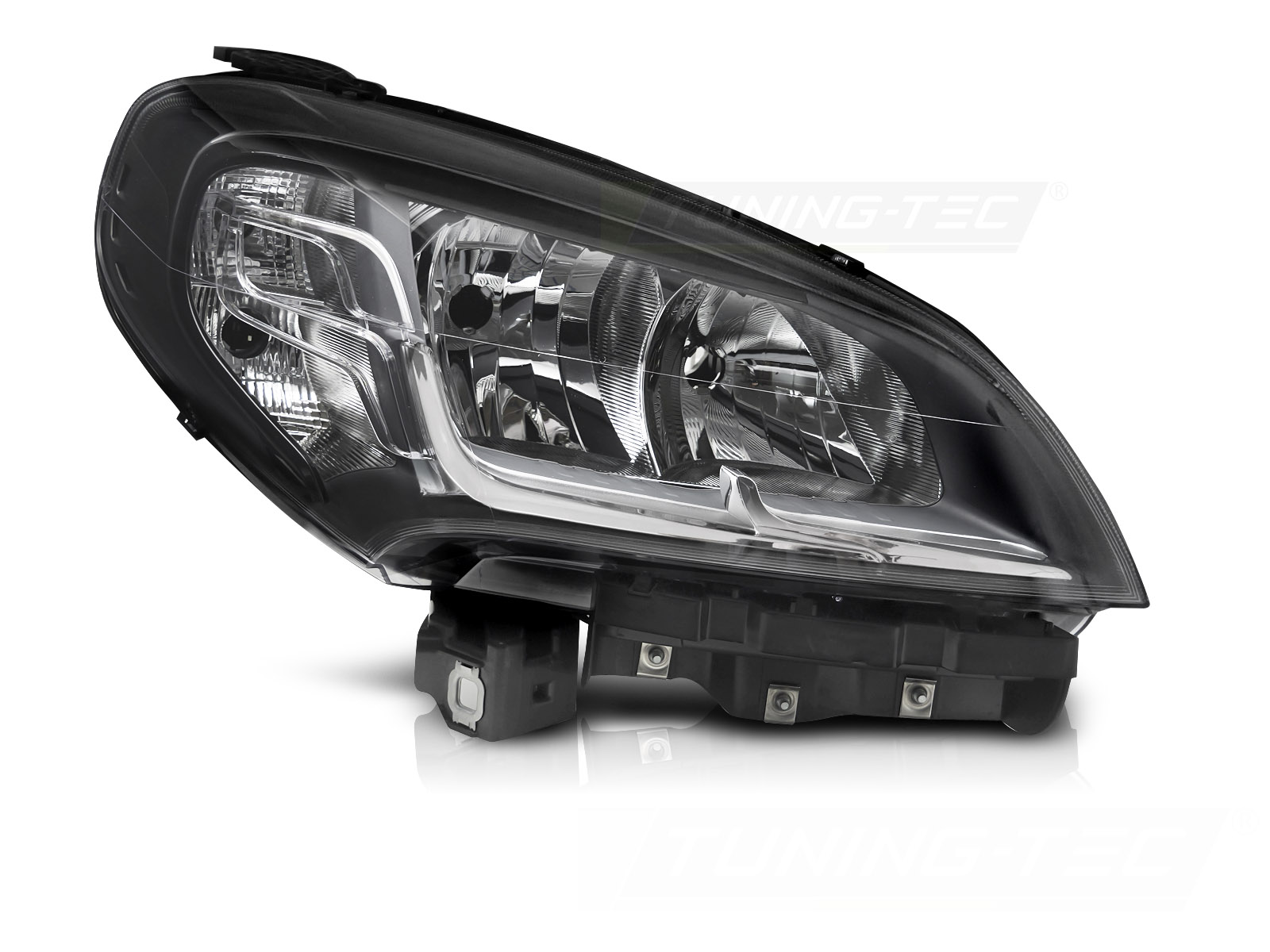 Predné svetlo pravé Fiat Doblo 14-22 Black TYC