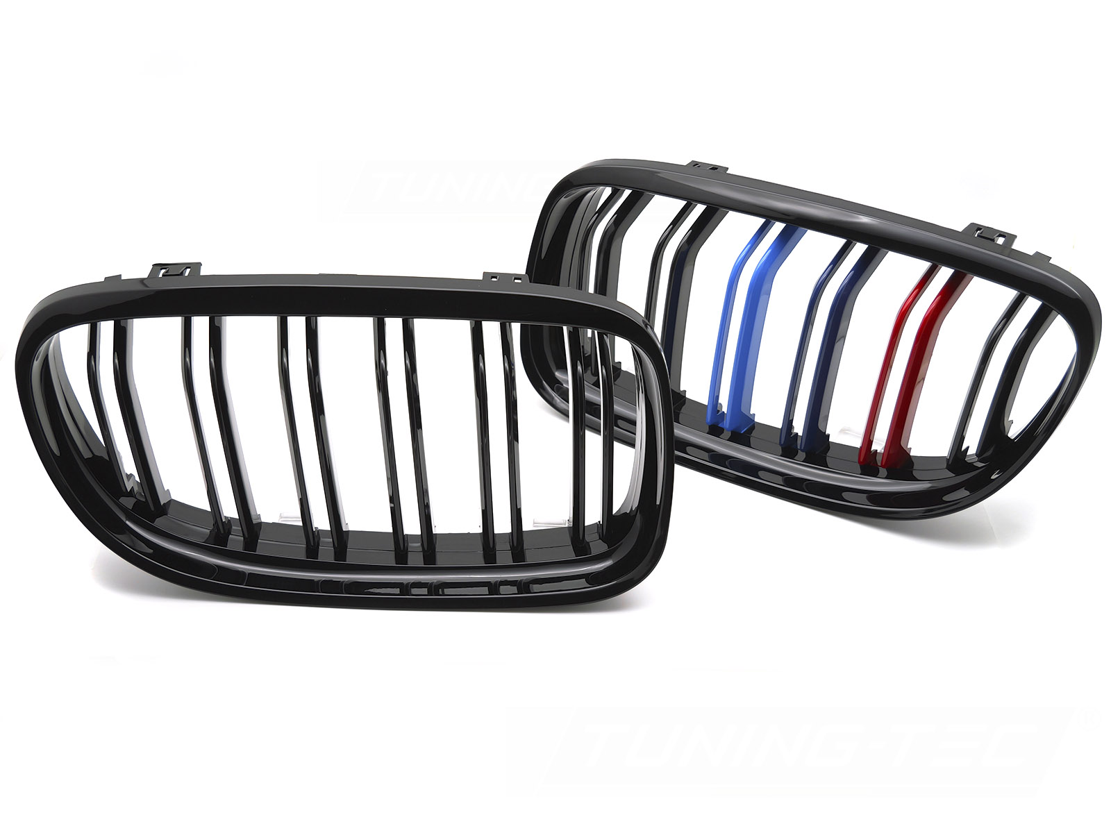 Predné masky BMW E90 / E91 LCI 09-11 Sport Glossy Black Tri-Colour Double Bar