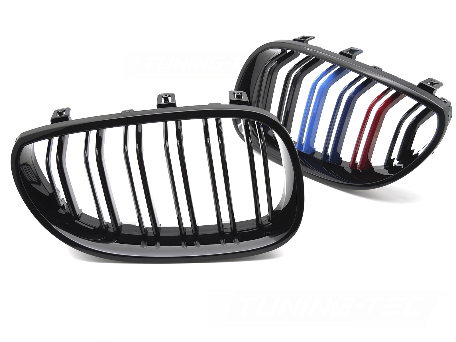Predná maska BMW 5er E60 / E61 03-10 Sport Glossy Black Tri-Colour Double Bar