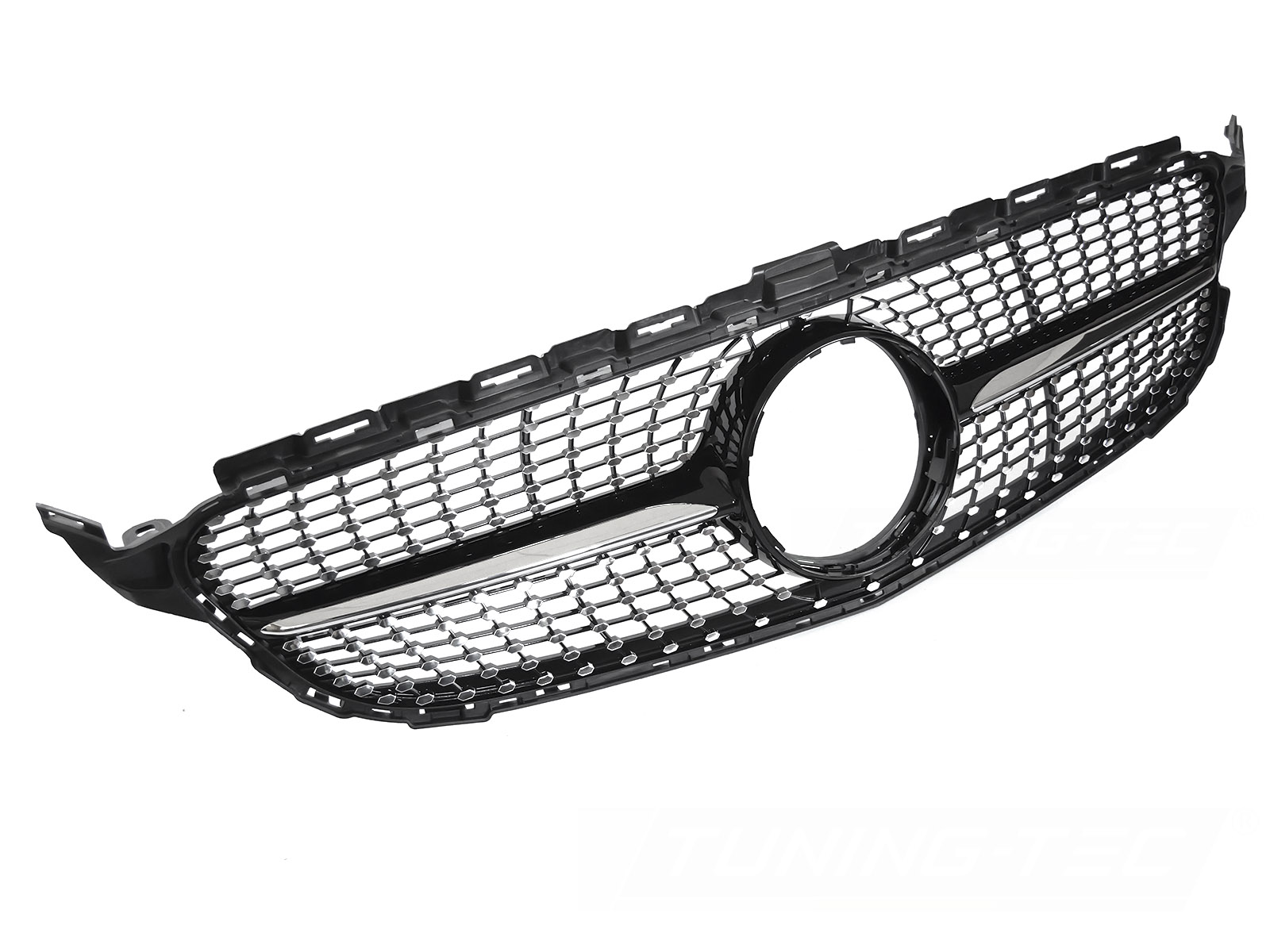 Predná maska Mercedes C-Class W205 / S205 14-18, C205 15-18, A205 16-18 Diamond Black Chrome