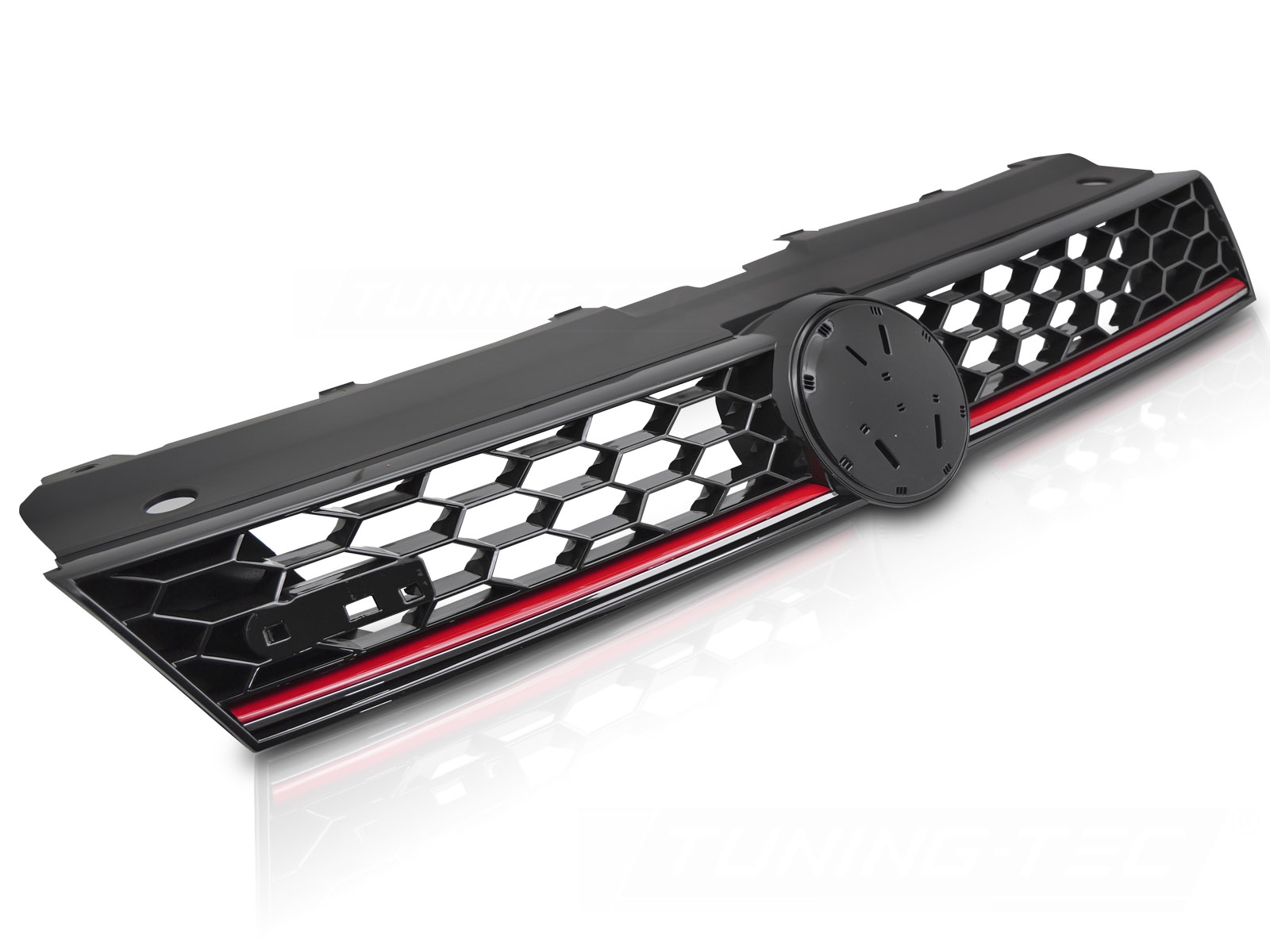 Predná maska VW Polo 6R 09-17 Sport Style Glossy Black with Red Line