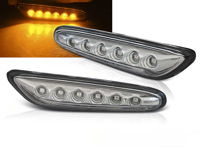 Bočné smerovky BMW E46 / E60 / E87 / E90 Chrome LED