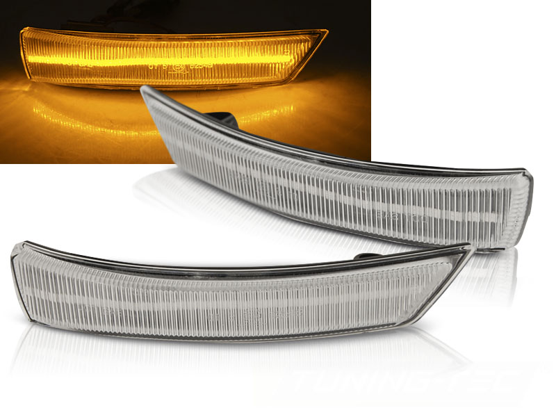 Bočné smerovky do zrkadla Ford Focus MK2 / MK3 08-17 / Mondeo MK4 10-14 SEQ LED White