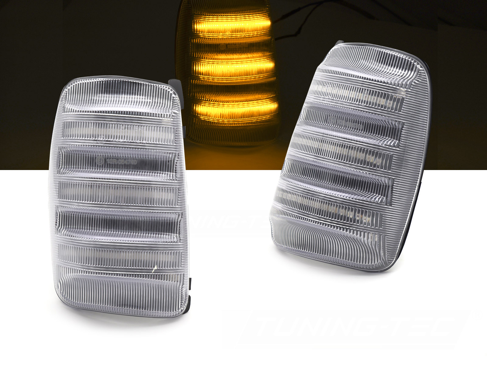 Bočné smerovky do zrkadla Ford Transit 13- White LED SEQ