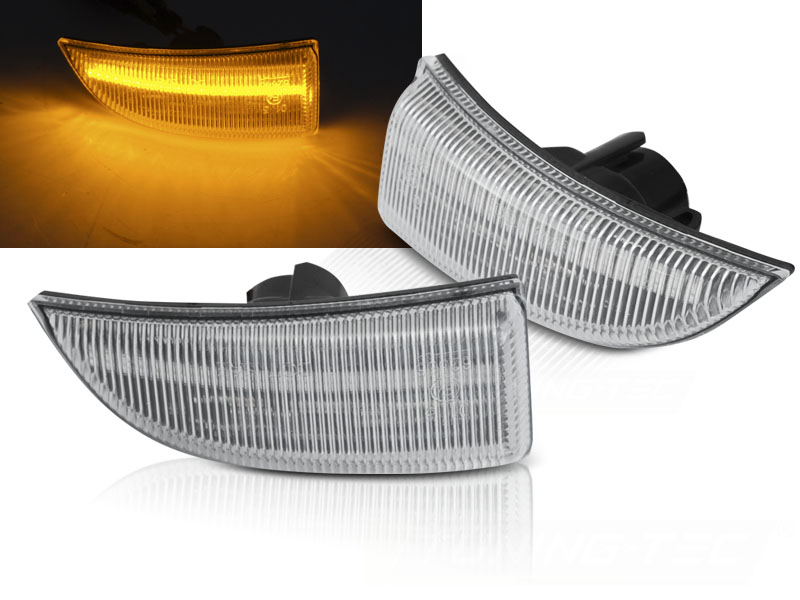 Bočné smerovky do zrkadla Renault Scenic III / Megane III White LED SEQ