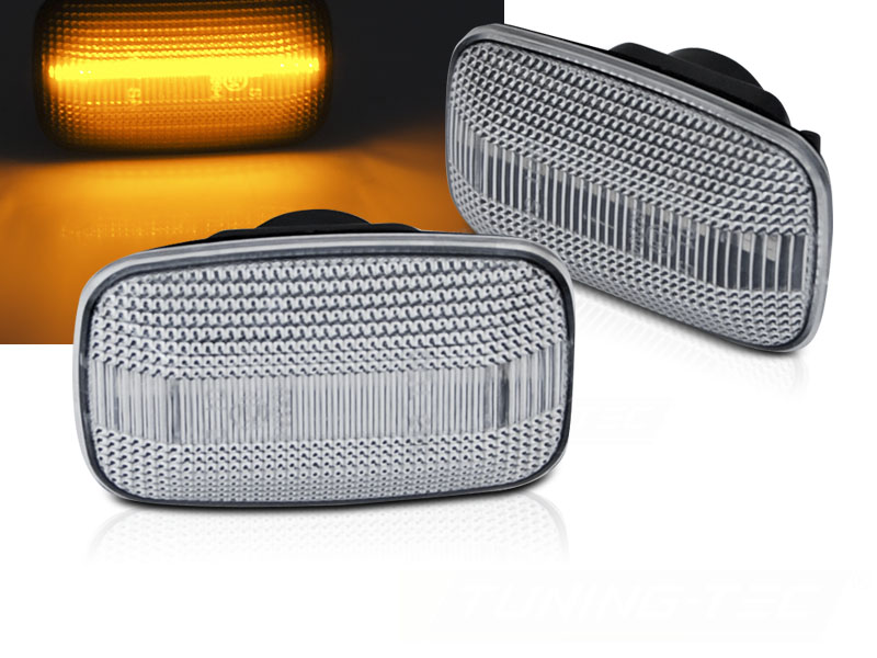 Bočné smerovky Toyota Land Cruiser 70 80 90 100 White LED SEQ