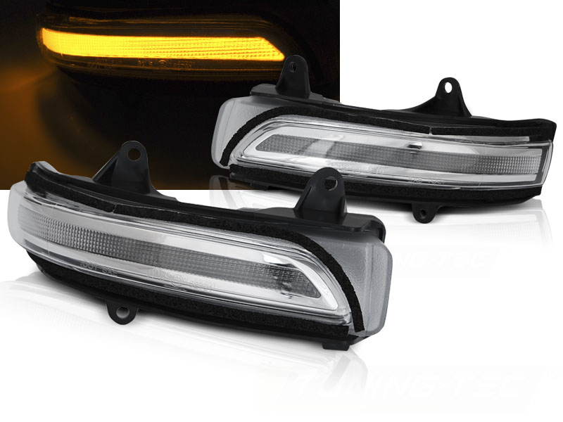 Bočné smerovky do zrkadla Toyota Land Cruiser 150 09- White LED SEQ