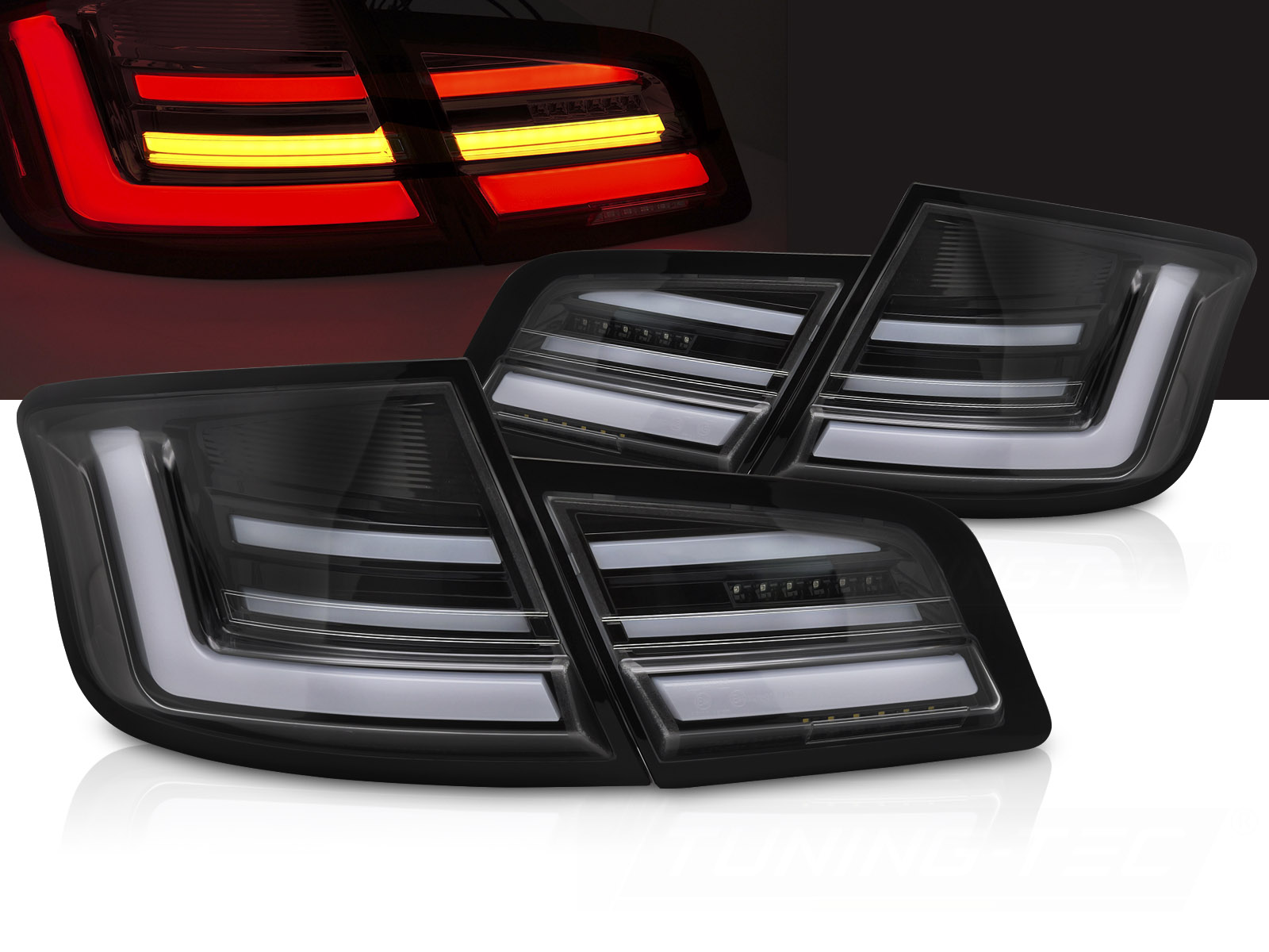 Zadné LED BAR svetlá BMW 5er F10 10-13 Glossy Black