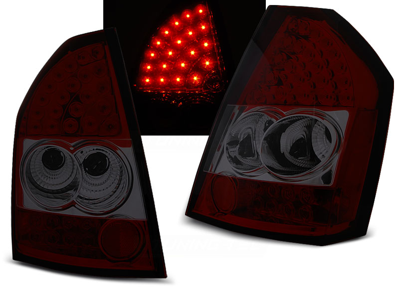 Zadné LED svetlá Chrysler 300C / 300 08-10 Red Smoke