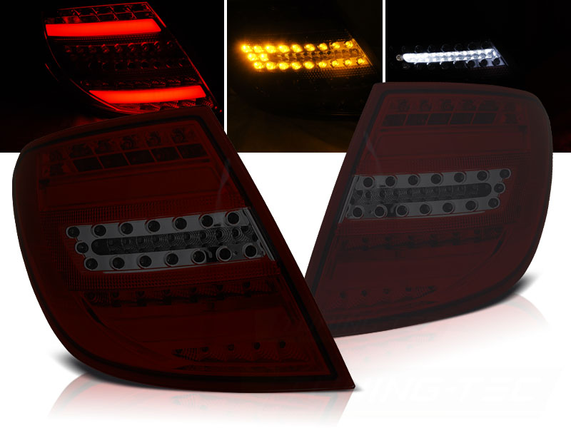 Zadné LED BAR svetlá Mercedes C trieda W204 Kombi 07-10 Red Smoke