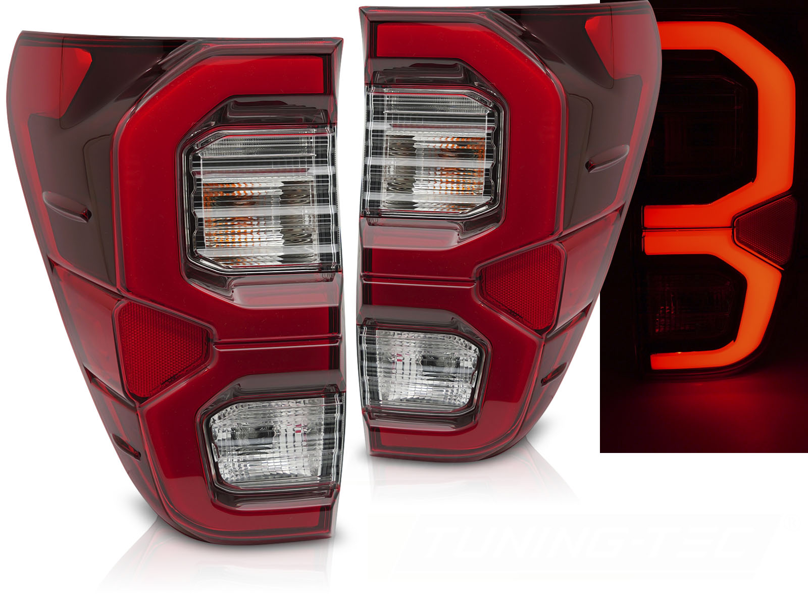 Zadné LED BAR svetlá Toyota Hilux 16-20 Red