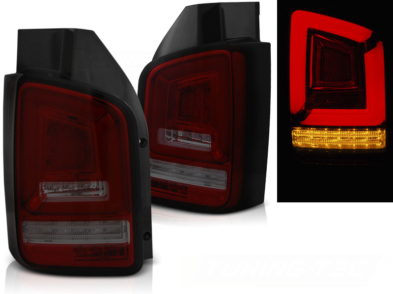 Zadné LED BAR svetlá VW T5 03-09 Red Smoke