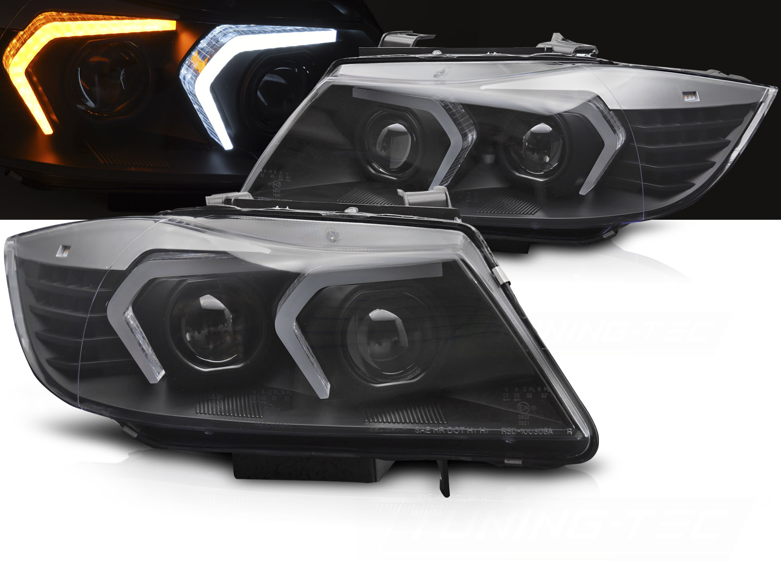 Predné xenónové svetlá BMW E90 / E91 LCI 09-11 AFS LED Black
