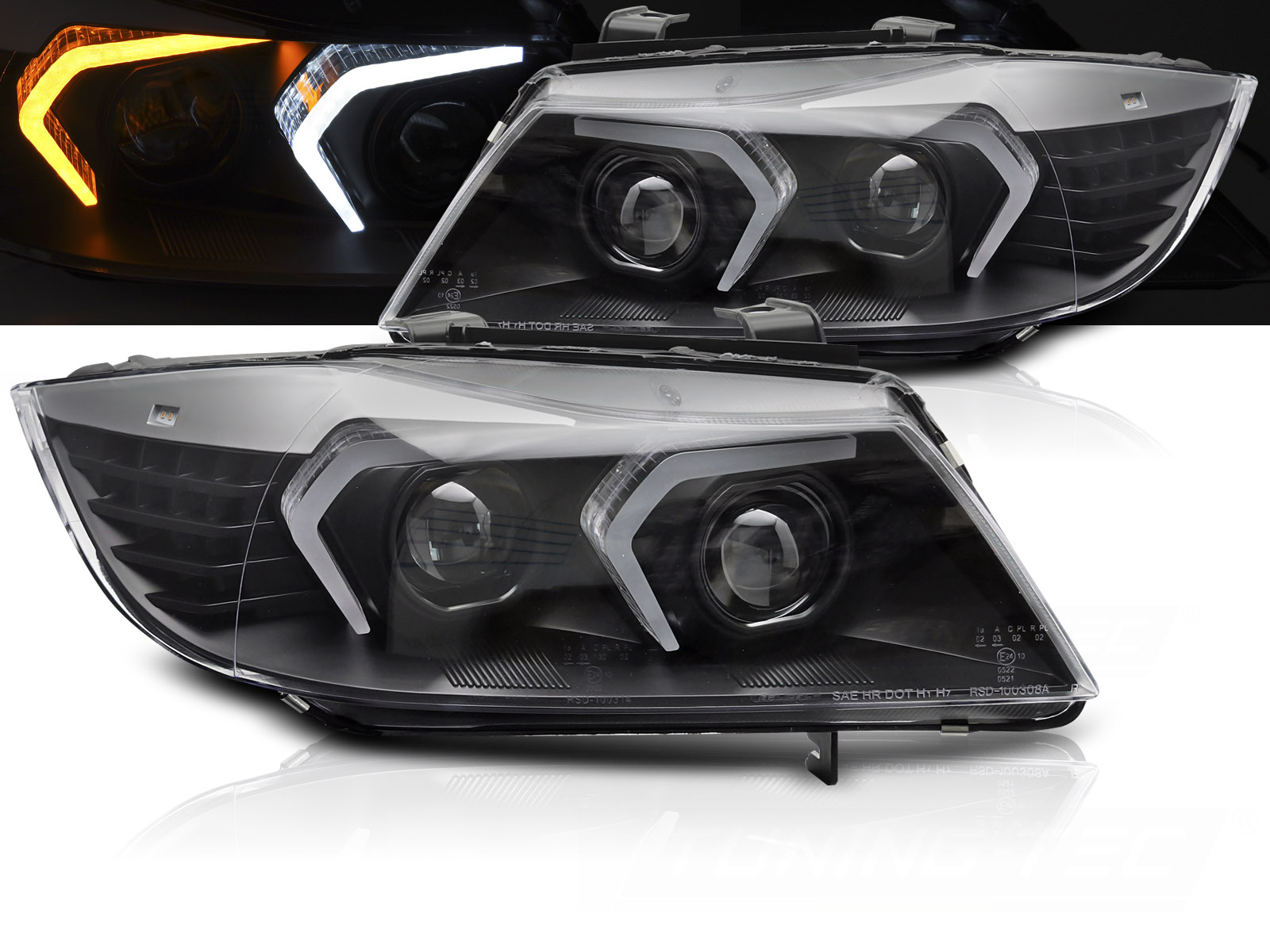 Predné Full LED svetlá BMW E90 / E91 05-08 Black