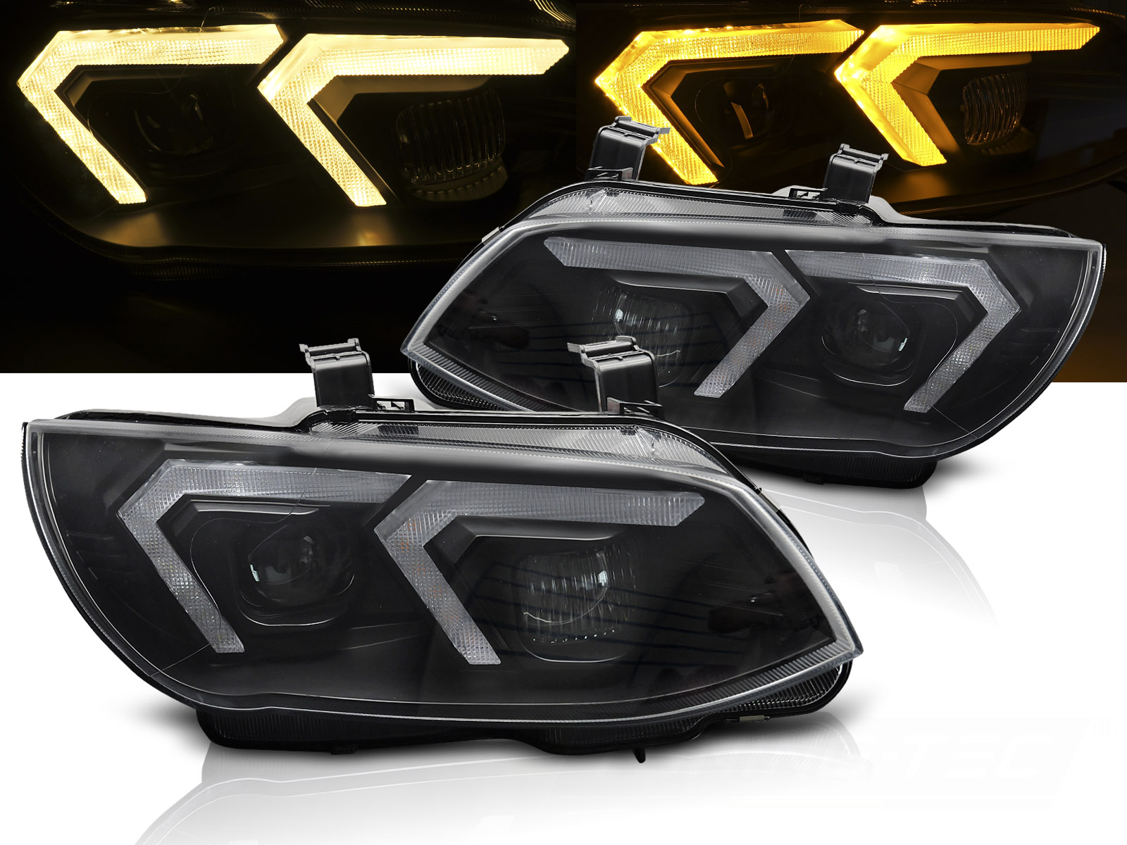 Predné xenónové svetlá BMW E92 / E93 LCI 10-13 DRL Yellow Black
