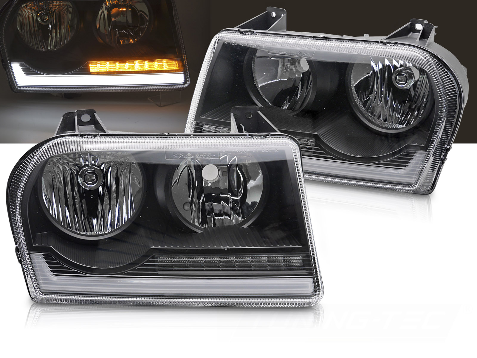 Predné svetlá Chrysler 300 05-08 Tube Light Black