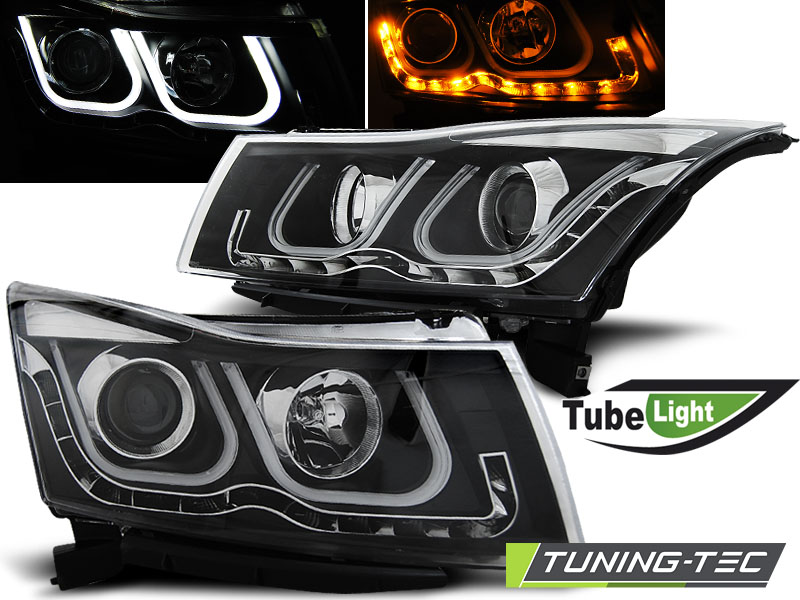 Predné svetlá Chevrolet Cruze 09-12 Tube Light Black (US verzia)