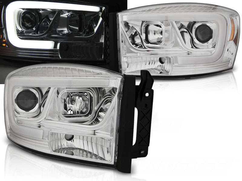 Predné svetlá Dodge Ram 06-08 Tube Light Chrome