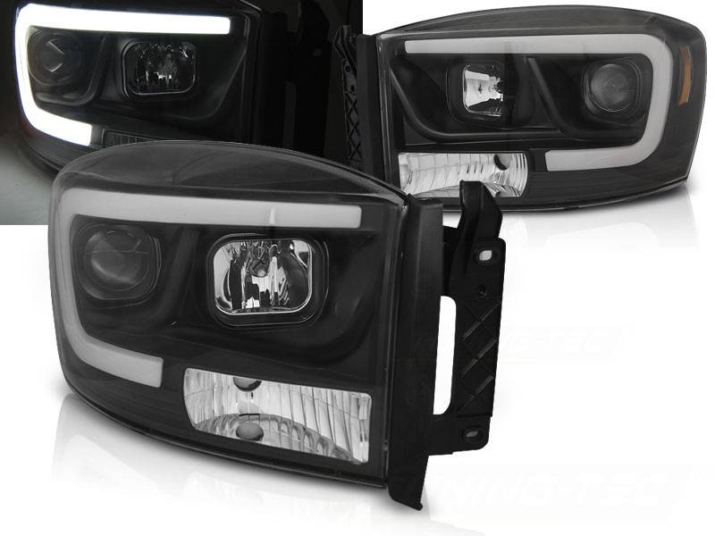 Predné svetlá Dodge Ram 06-08 Tube Light Black