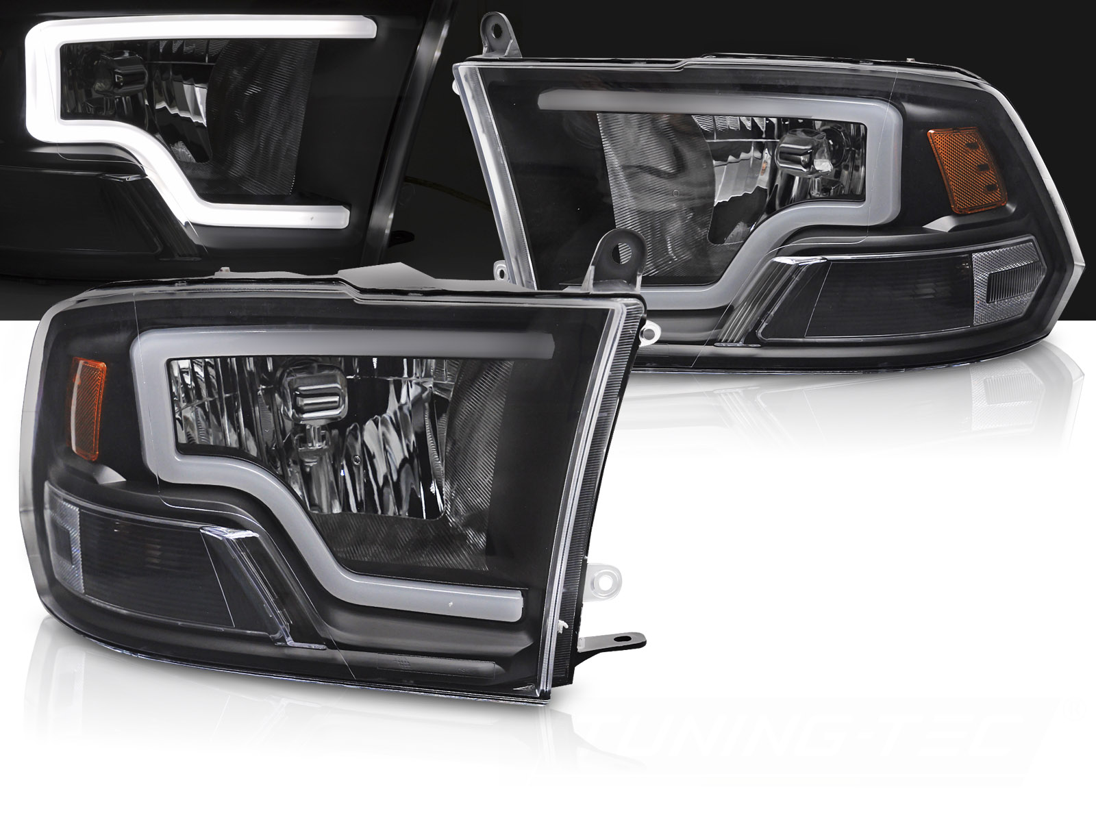Predné svetlá Dodge Ram 09-18 Tube Light Black - 36