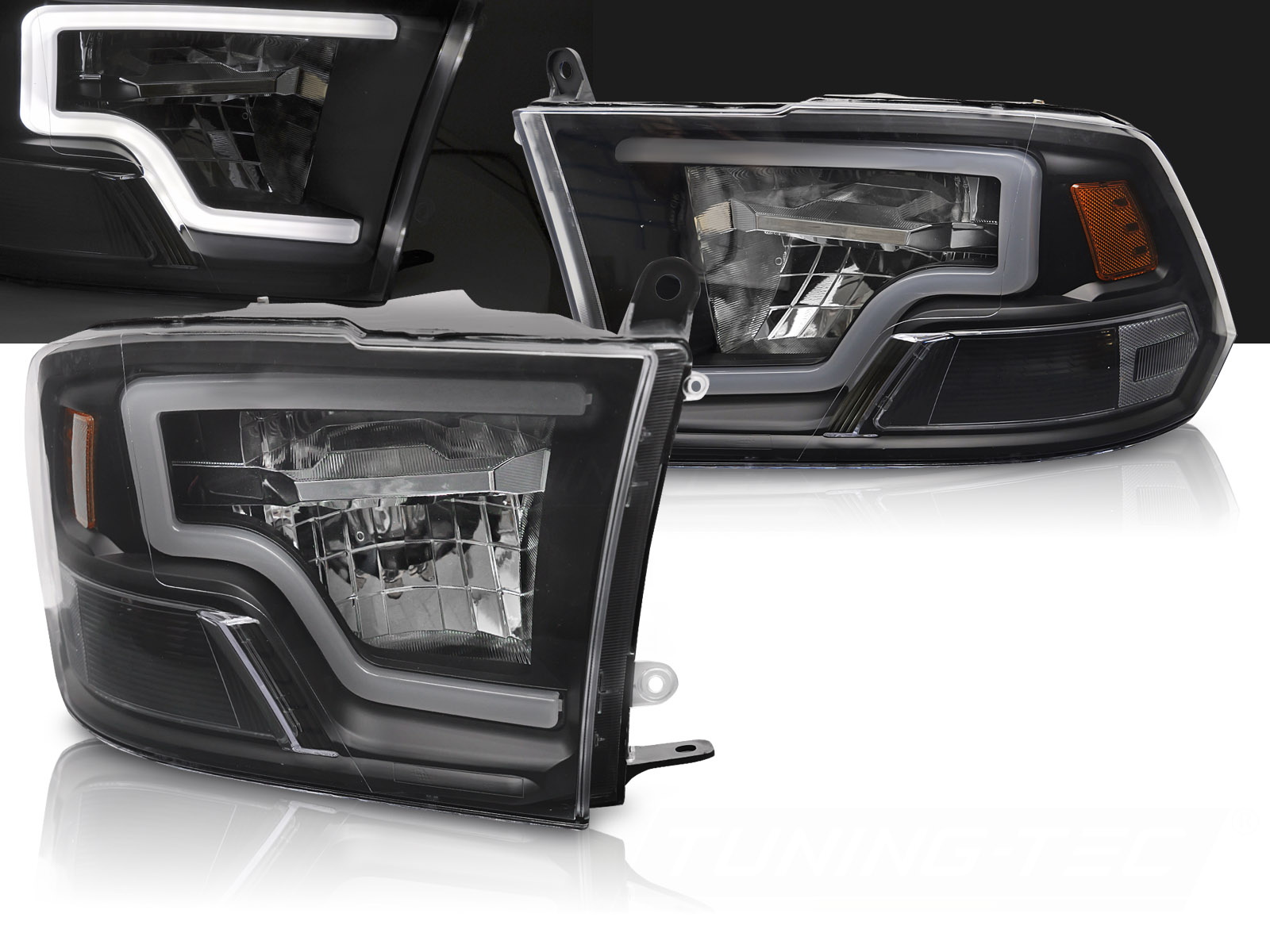 Predné LED svetlá Dodge Ram 09-18 Tube Light Black