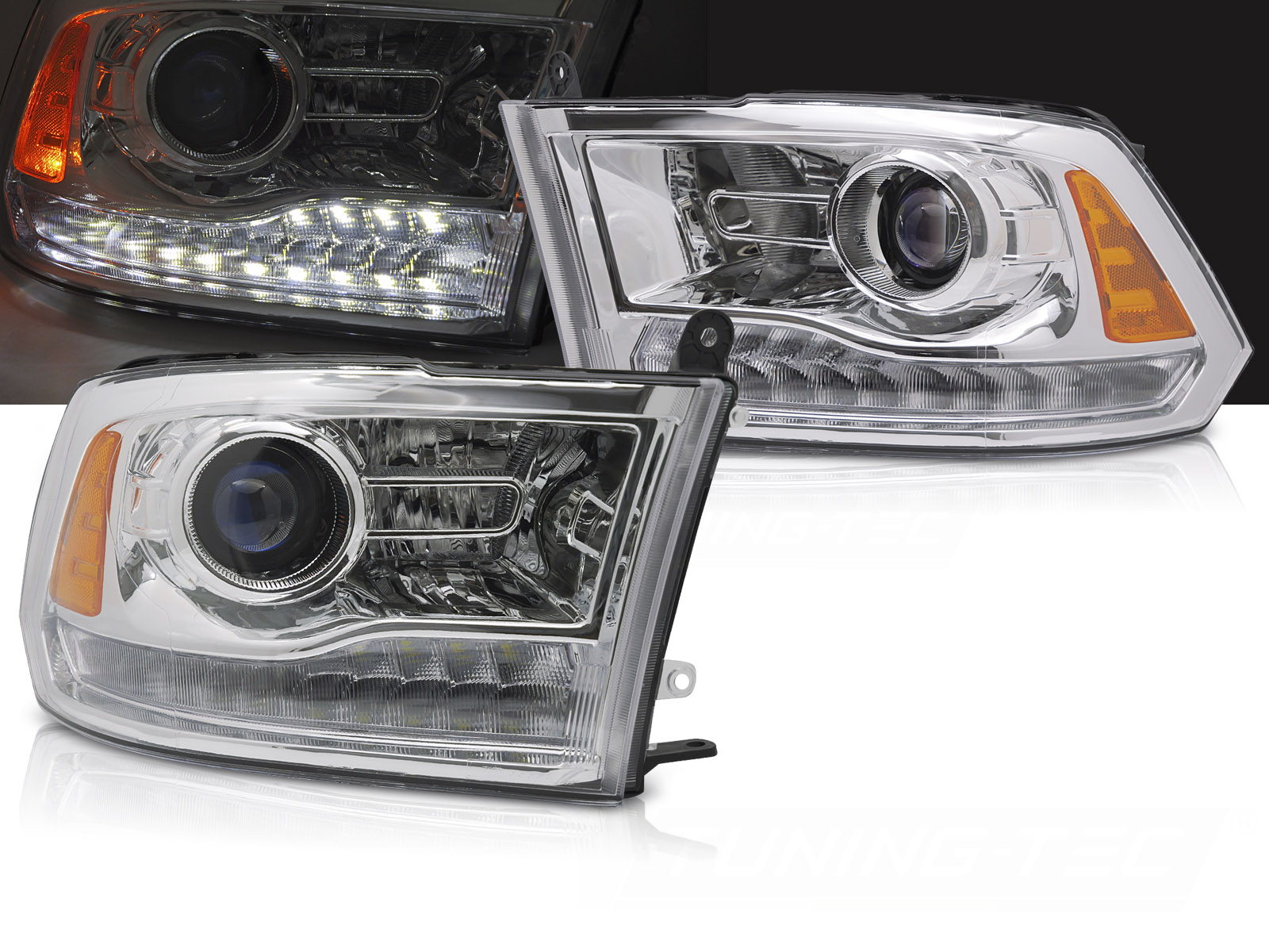 Predné svetlá Dodge Ram 09-18 Chrome