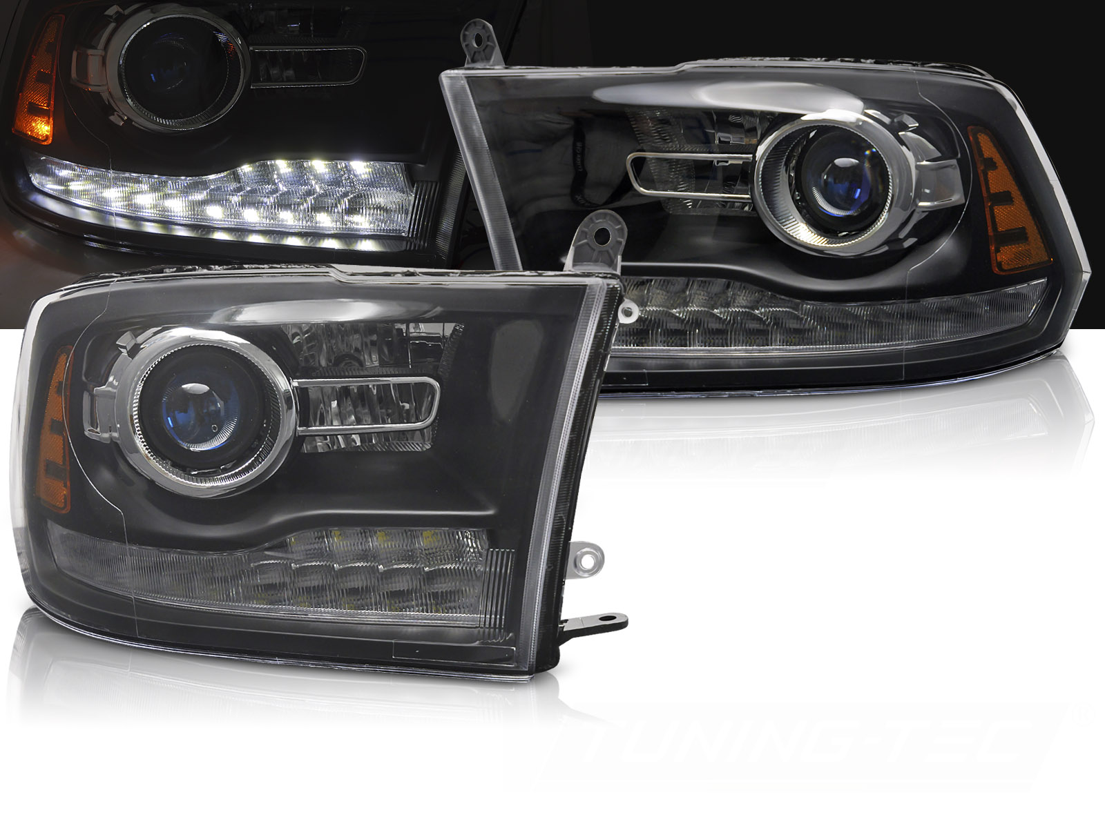 Predné svetlá Dodge Ram 09-18 Black