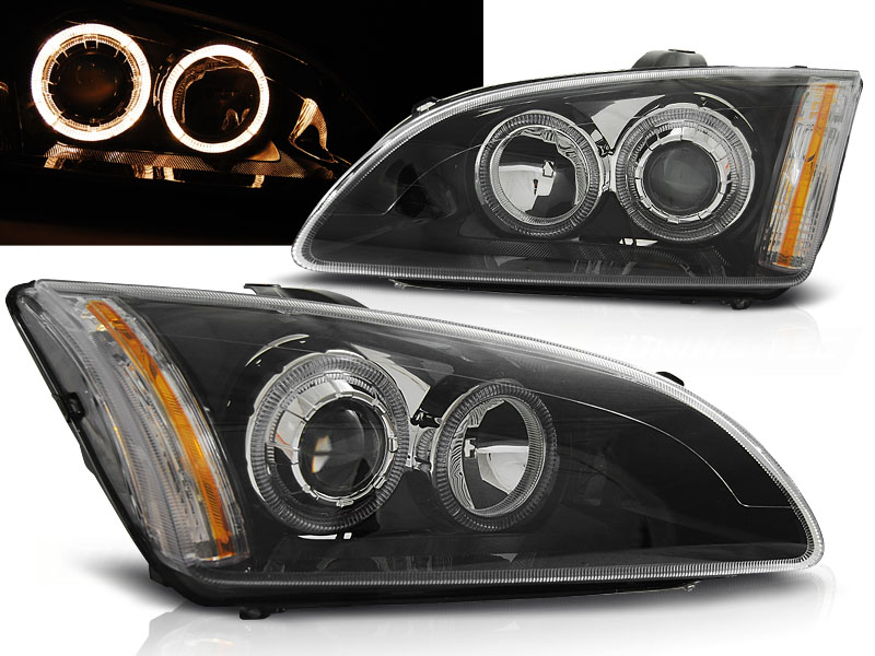 Predné svetlá Ford Focus II 04-08 Angel Eyes Black