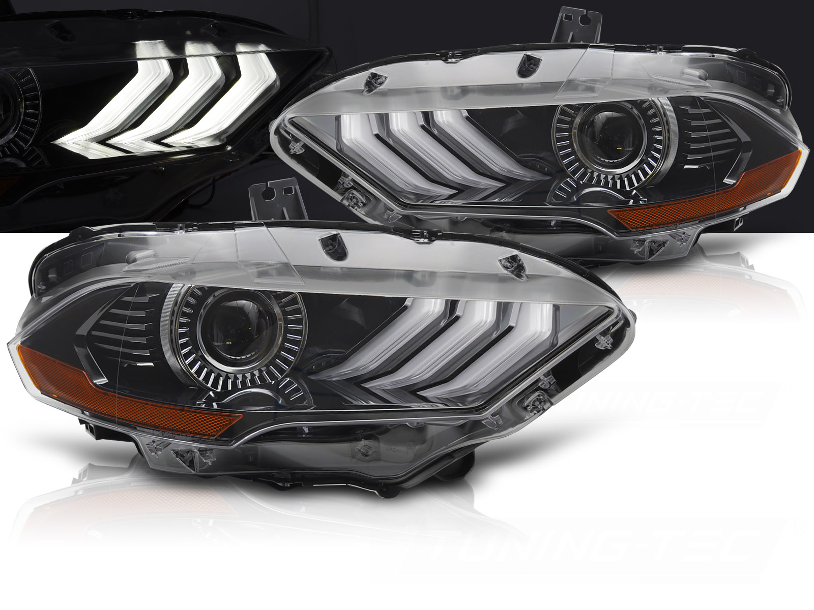 Predné Full LED svetlá Ford Mustang 18-21 DRL Black