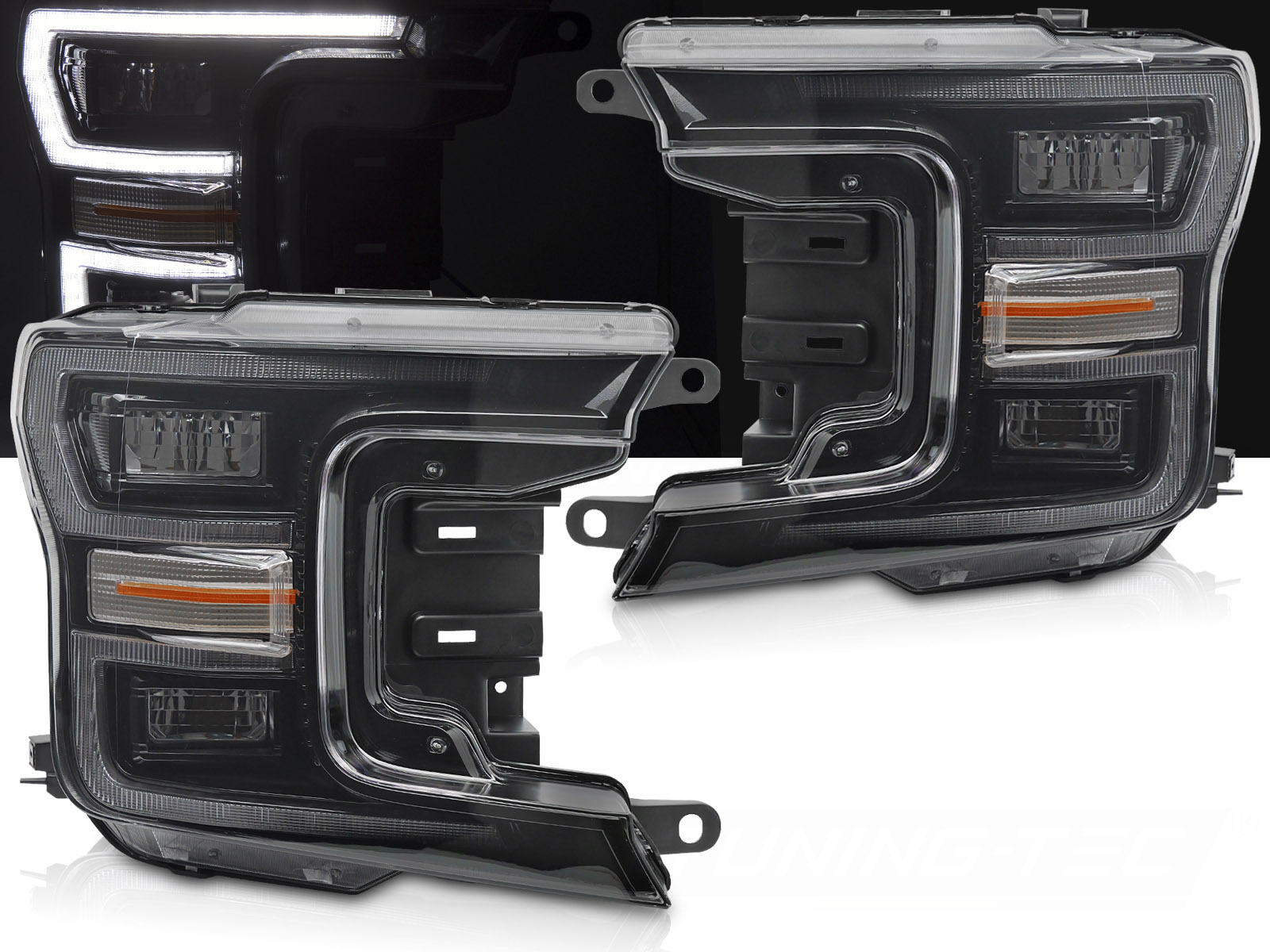 Predné Full LED svetlá Ford F-150 17-20 DRL Black (dynamická smerovka)