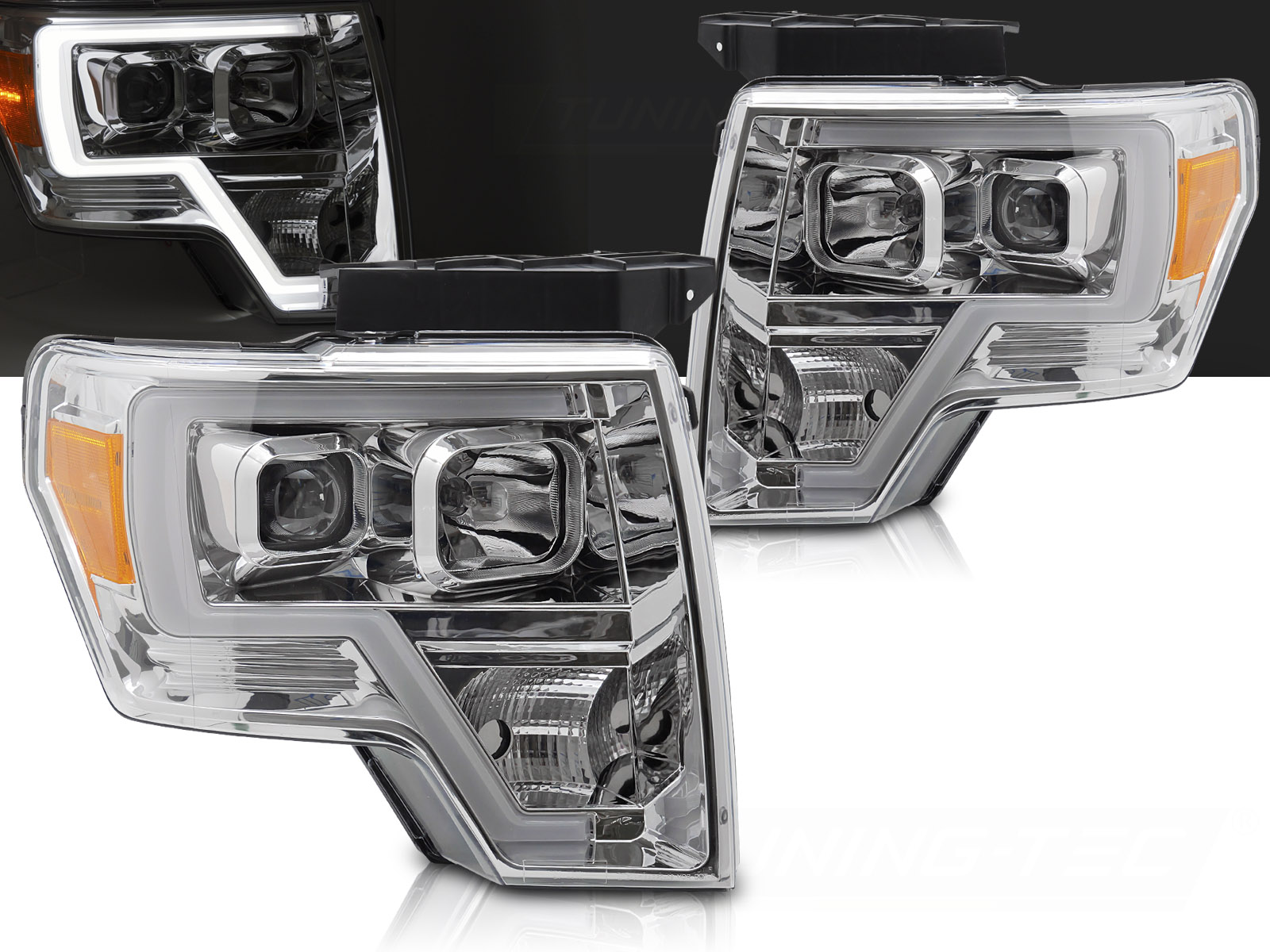 Predné svetlá Ford F-150 08-14 Tube Light Chrome