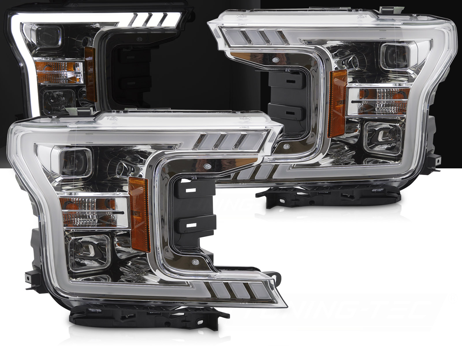 Predné svetlá Ford F-150 17-20 Tube Light Chrome