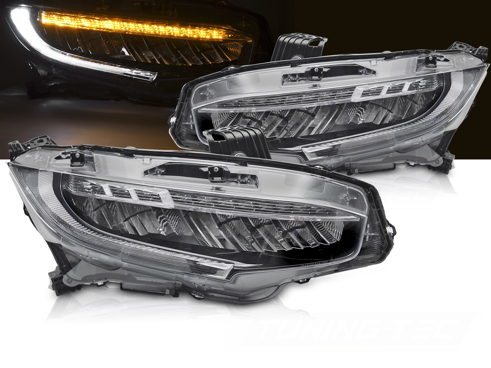 Predné Full LED svetlá Honda Civic X 16-21 Black