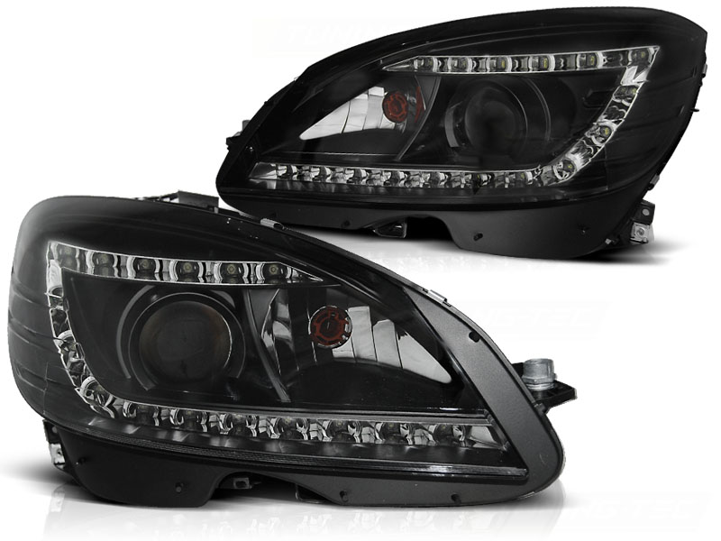 Predné svetlá Mercedes C trieda W204 07-10 Daylight Black