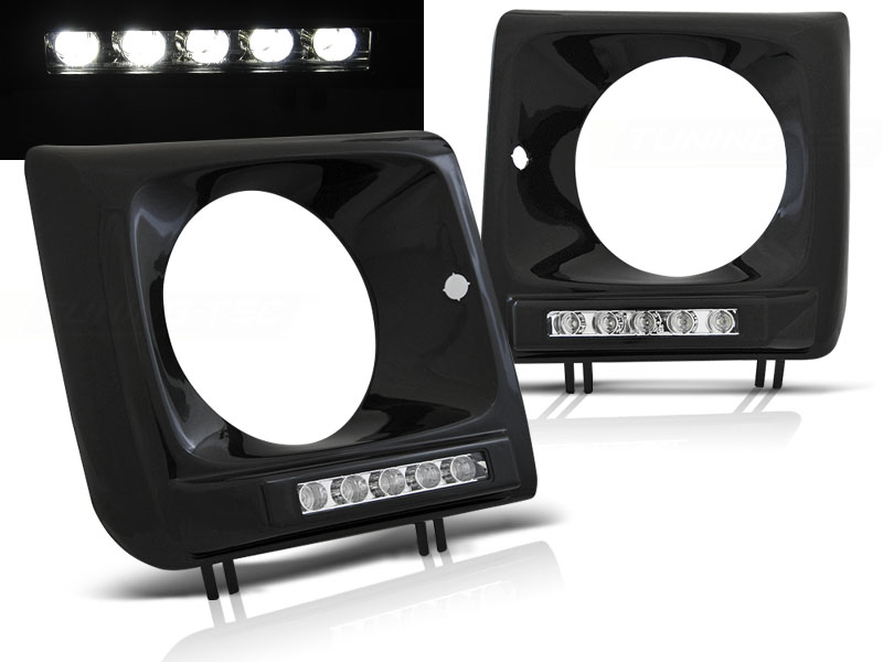 Predné svetlá Mercedes G trieda W463 01-12 Frame LED DRL Black - A8