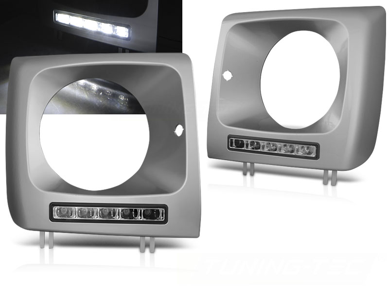 Predné svetlá Mercedes G trieda W463 01-12 Frame LED DRL Silver