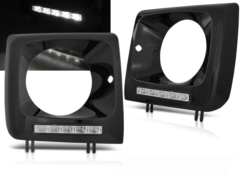 Predné svetlá Mercedes G trieda W463 01-12 Frame LED DRL Black - D4