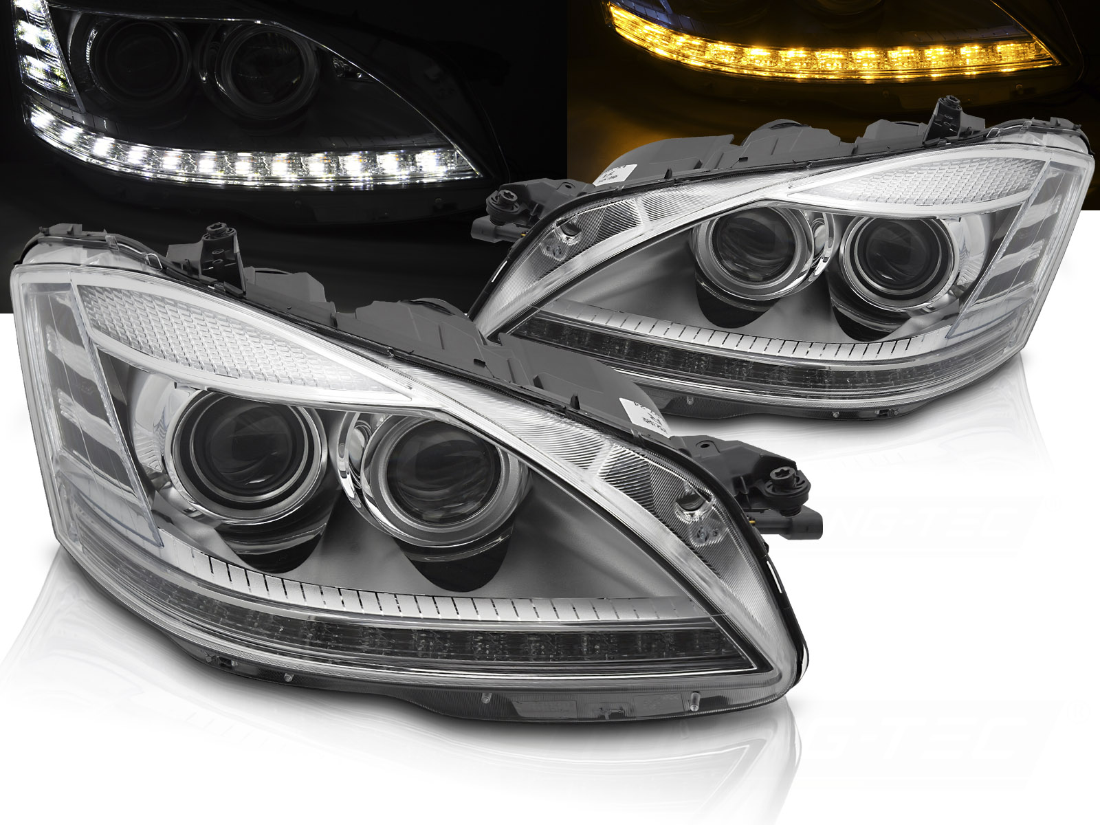 Predné xenónové svetlá Mercedes S trieda W221 05-09 LED