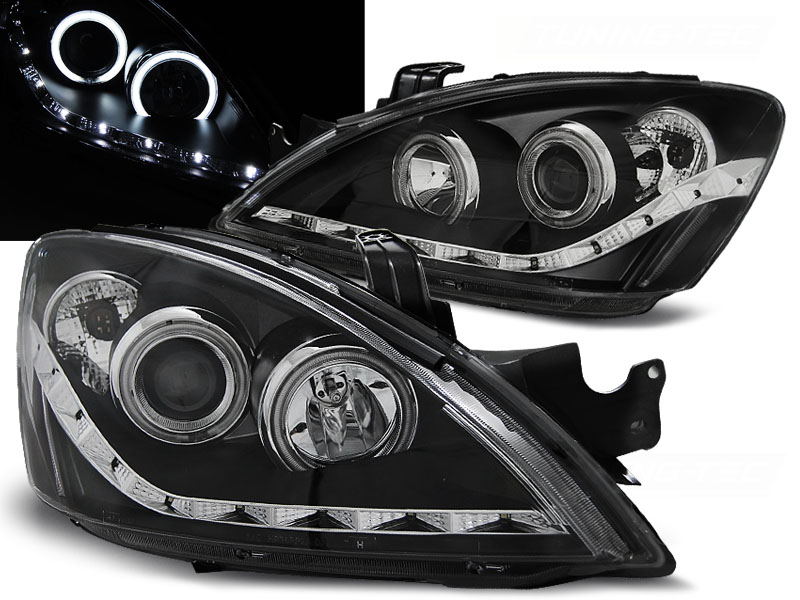 Predné svetlá Mitsubishi Lancer VII 04-07 Daylight Angel Eyes Black