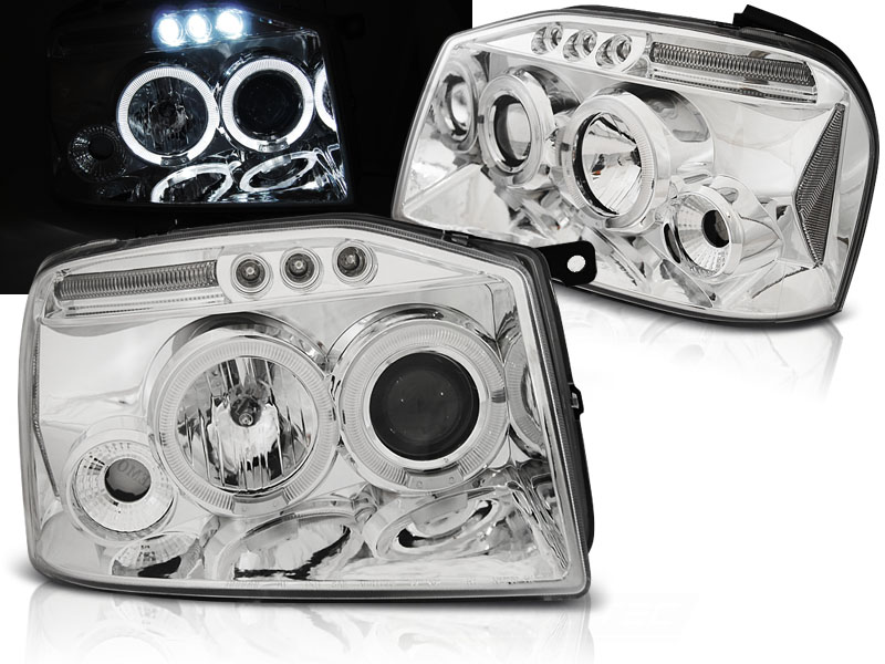 Predné svetlá Nissan Frontier 01-04 Angel Eyes Chrome (US verzia)