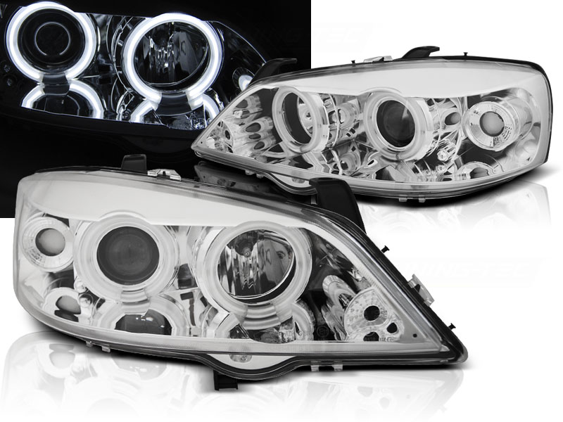 Predné svetlá Opel Astra G 97-04 Angel Eyes CCFL Chrome