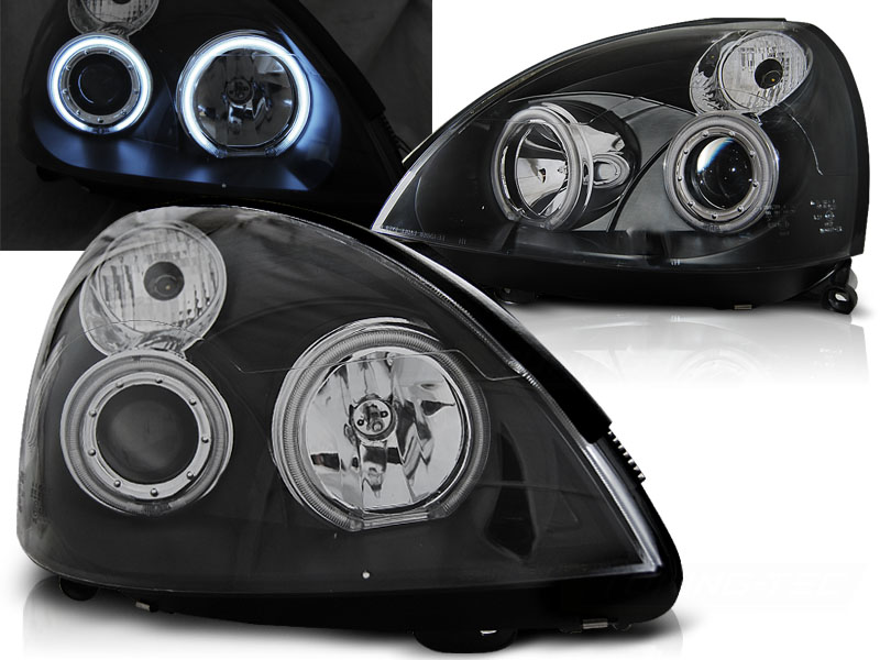 Predné svetlá Renault Clio II 01-05 Angel Eyes CCFL Black