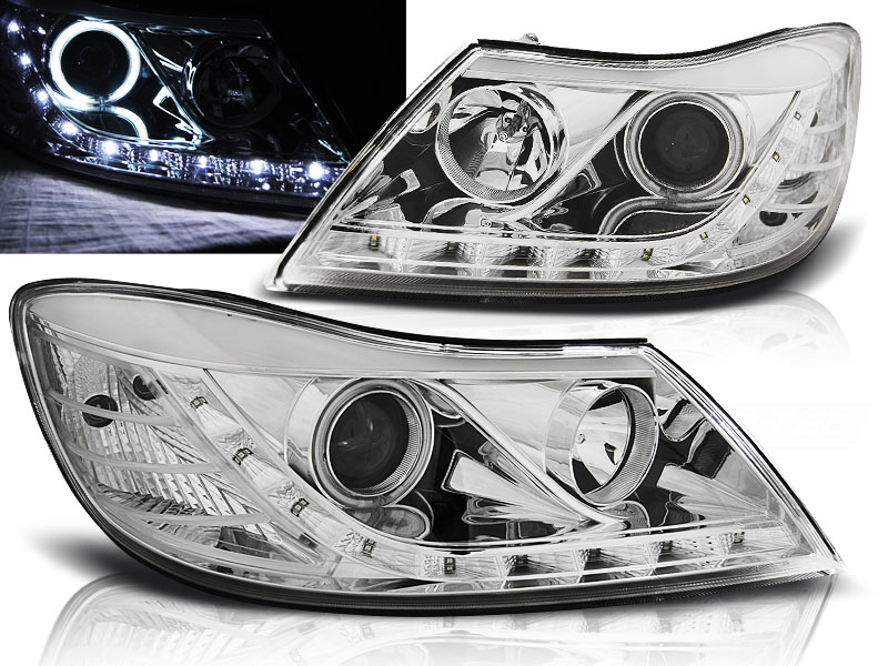 Predné svetlá Škoda Octavia II 09-12 Daylight Chrome