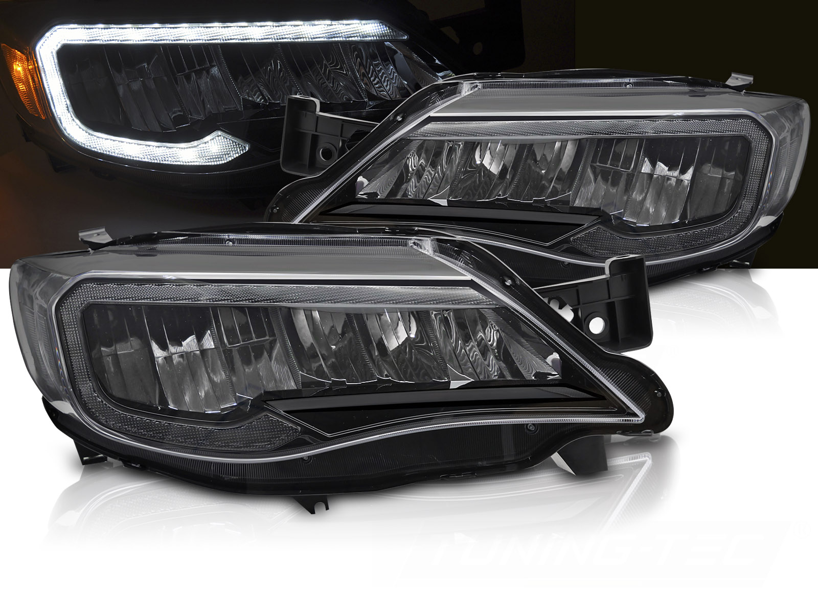Predné Full LED svetlá Subaru WRX 08-14 Tube Light Black (variant)