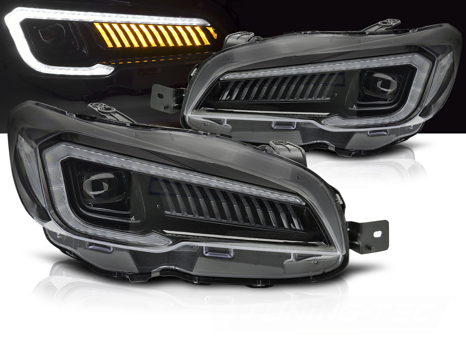 Predné Full LED svetlá Subaru WRX 15-22 Tube Black